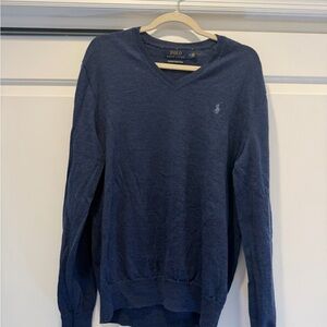 Ralph Lauren Men's Deep Blue V-Neck Sweater